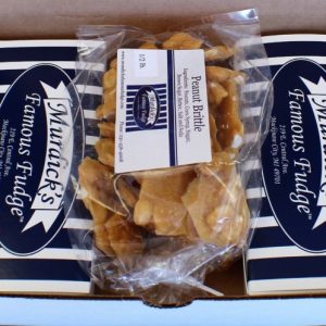 1 Half Pound Bag of Peanut Brittle and 2 Slices of Fudge